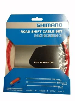 Shimano Dura Ace 9000 Schaltzug-Set Rot Road