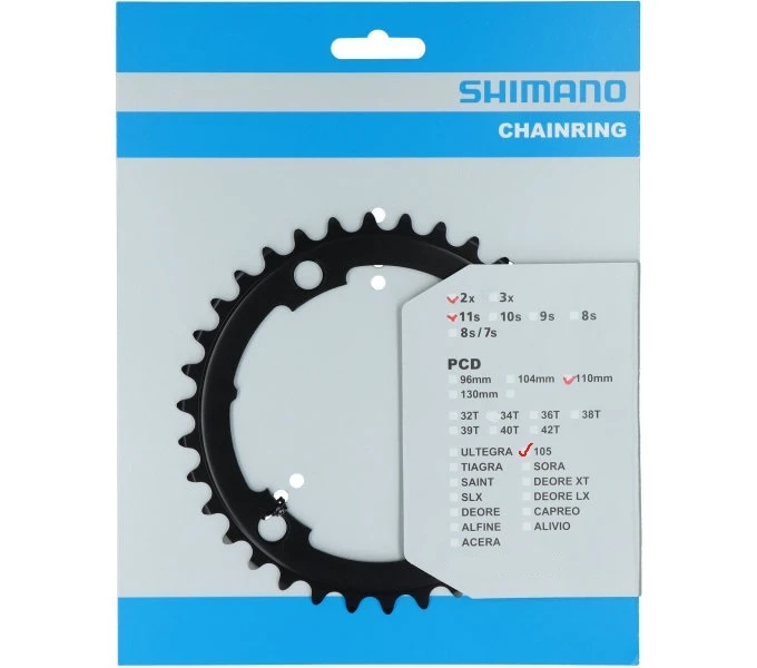 Shimano 105 FC-R7000 36 Zähne Schwarz Kettenblatt 1 Shimano 105 FC-R7000 36 Zähne Schwarz Kettenblatt