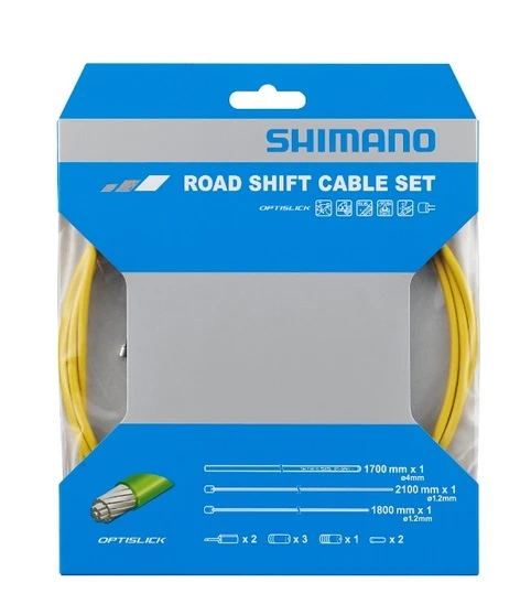 Shimano Road Shift Optislick Schaltzug-Set Gelb 1 Shimano Road Shift Optislick Schaltzug-Set Gelb