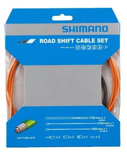 Shimano Road Shift Optislick Schaltzug-Set Orange 1 Shimano Road Shift Optislick Schaltzug-Set Orange
