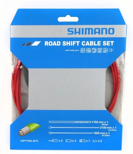 Shimano Road Shift Optislick Schaltzug-Set Rot 1 Shimano Road Shift Optislick Schaltzug-Set Rot