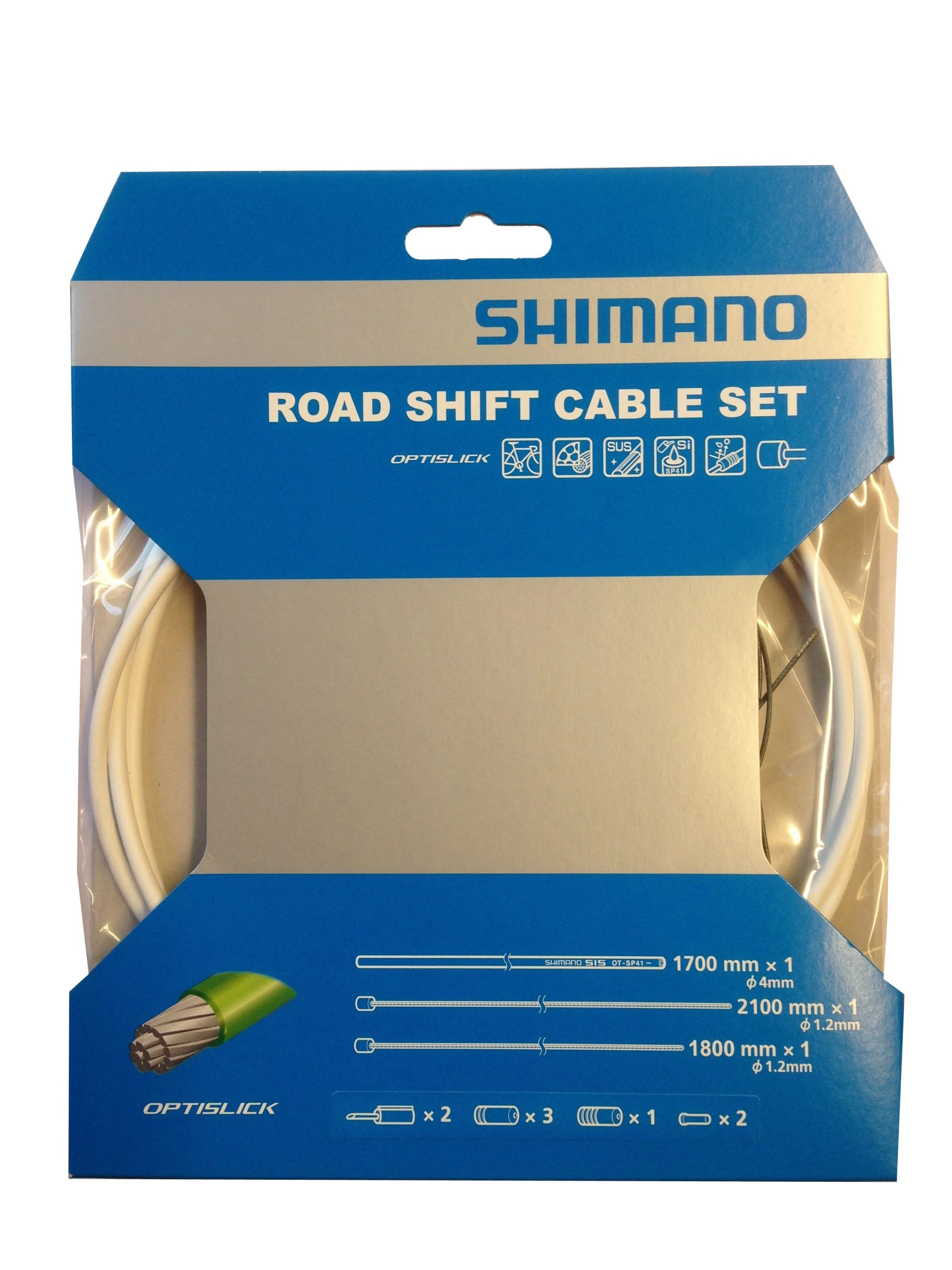 Shimano Road Shift Optislick Schaltzug-Set Weiss 1 Shimano Road Shift Optislick Schaltzug-Set Weiss